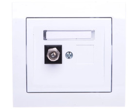 KIER Gniazdo antenowe pojedyncze typu F białe GPA-1WF/00