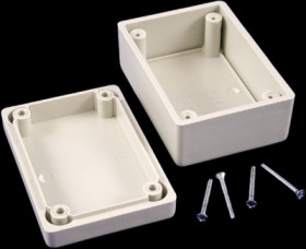 ABS enclosure, (L x W x H) 81 x 56 x 28 mm, light gray (RAL 7035), IP54, 1594BSGY