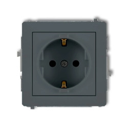 DECO Gniazdo pojedyncze z/u SCHUKO grafitowy mat 28DGP-1sp