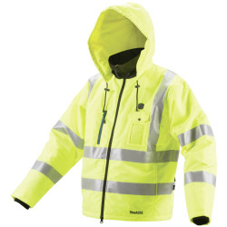 Makita DCJ206ZXL Neon yellow battery jacket XL 5 heat zones water-repellent