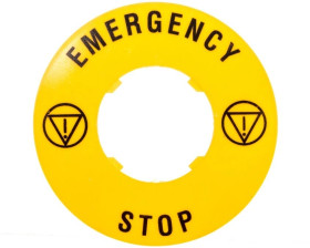 Szyld opisowy fi 60mm EMERGENCY/STOP LPXAU115