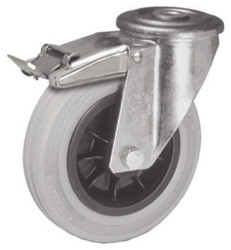 Koło samonastawne średnica kabla 80mm Otwór na śrubę LAG 55kg wysokość całkowita 106mm