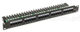 Patch panel telefoniczny, 25 porty UTP kat3, 1U 19", złącza typu Krone 8p4c