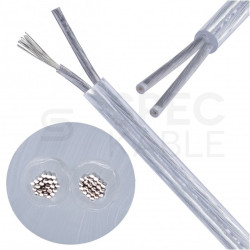 Kabel mieszkaniowy OMY / H03VV-F 2x0,75mm2 transparentny 300/300V giętki linka Alkri