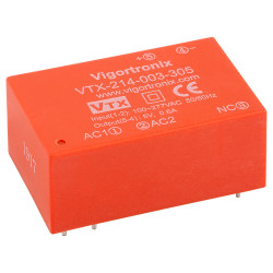 Vigortronix VTX-214-003-305 3W HIGH PERFORMANCE AC-DC CONVERTER 85-305V - 5V