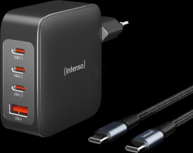 7814010 USB charger, 140 W, 1x USB-A, 3x USB-C, PD3.1, QC4.0, GaN, black