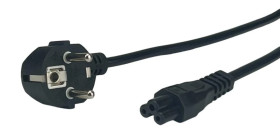 Przewód zasilający CEE7 IEC C5 Koniczynka - POSAC-C5-EUL12 czarny 1,2