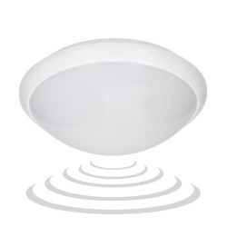 BREVA. plafon oświetleniowy z mikrofalowym czujnikiem ruchu. 60W. E27. IP44. poliwęglan mleczny OR-PL-316WE27PMM