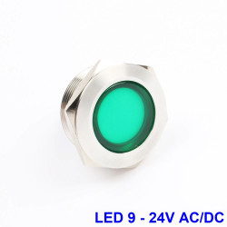 Lampka kontrolka LED METAL 9-24V (zielona) 22 mm