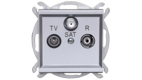 Sonata Gniazdo Antenowe Rtv-Sat Przelotowe Srebro Mat Gpa-Rsp/M/38