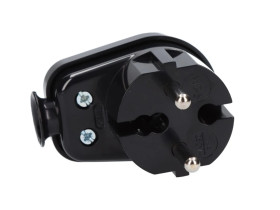 Wtyczka kątowa b/u 16A 2P 250V czarna WT-16 K2
