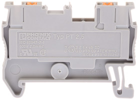 Blok zacisków przelotowych Phoenix Contact poziomy: Pojedynczy 26 → 12AWGWciskane PT 2.5 24A 800 V