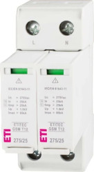 Ogranicznik przepięć typ T1+T2 (B+C) ETITEC GSM T12 275/25 2+0 iskiernik Iimp=25kA 002440604