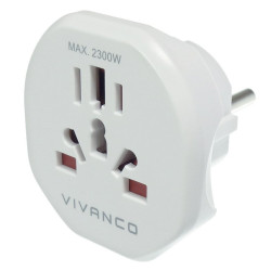 Adapter podr.zestaw EUROPA/ŚWIAT 5w1 VIVANCO turystyczny, przejściówka