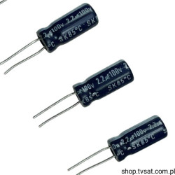 ESK225M100AC3FA 2.2uF 100V Electrolytic S. SK RADIAL YAGEO