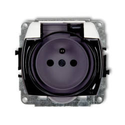 TREND Gniazdo bryzgoszczelne z/u (klapka dymna) biały GPB-1zdp