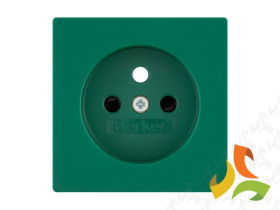 BERKER Q.1/Q.3/Q.7 Płytka czołowa do gniazda z uziemieniem do obwodów specjalnych z przysłonami zielony aksamit 3965766013 HAGER