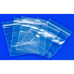 RVFM GL02 Self Seal Mini Grip Plain Polythene Bags 55 x 75mm 160 Gauge -Pk100