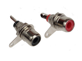 Gniazdo RCA montażowe komplet czarny/czerwony