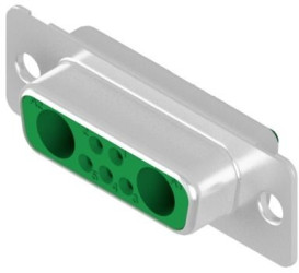 D-Sub socket, 9 pole, 7W2, partially equipped, straight, solder cup, 3007W2SCM99A10X
