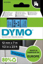 S0720560 DYMO D1 tape, 12 mm, black/blue