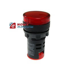Kontrolka LED 220V czerwona 22mm AD16