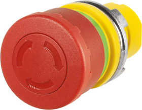 Mushroom pushbutton, rotary release, unlit, waistband round, red, mounting Ø 22.3 mm, 46-2C36.1M20.000