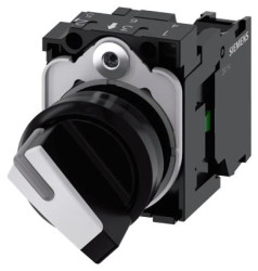 Przełącznik 2 pozycyjny 22mm tworzywo 1NO bez samopowrotu czarny/biały możl podświetlenie SIRIUS ACT 3SU1100-2BF60-1BA0