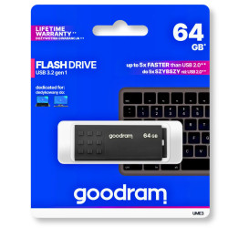 Pendrive GOODRAM 64GB UME3 czarny - Szybki zapis 60/20 MB/s USB 3.0