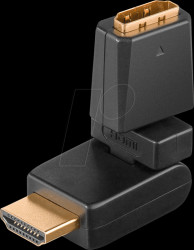 60757 Adapter, HDMI connector to HDMI socket, 360°