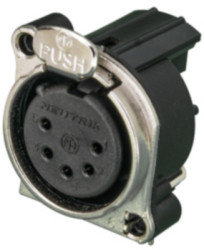 XLR panel socket, 5 pole, gold-plated, metal, NC5FBH