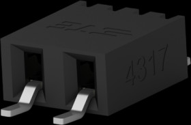 Socket header, 2 pole, pitch 2 mm, straight, black, 2307725-2