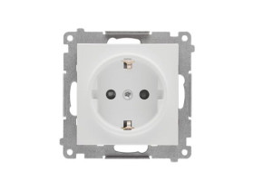 SIMON 55 Gniazdo pojedyncze z uziemieniem SCHUKO z przesłonami szybkozłącza jasnoszary mat TGSZ1CZ.01/114 KONTAKT SIMON
