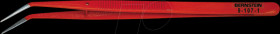 5-107-1 Tweezers, curved, with guide pin, varnished, 150 mm