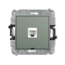 ICON Mechanizm gniazda komputerowego pojedynczego 1xRJ45, kat. 6A, 8-stykowy, bez pola opisowego szałwiowy 61IGKBO-7