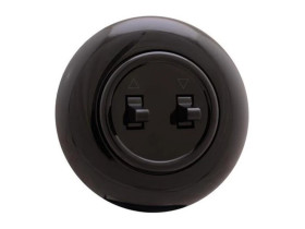 Łącznik roletowy Retro z ramką, 10A-250V~, czarny (H1-R231M B)