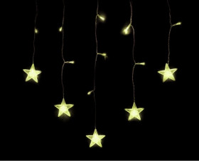 Kurtynka 14L LED ciepły biały z dekoracją na baterie 1m dekoracji 10-608