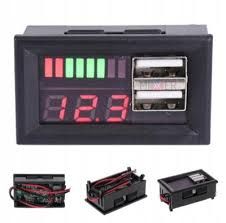 Miernik Woltomierz Ładowania Naładowania Aku 2xUSB