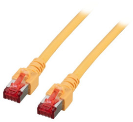 Patch cable, RJ45 plug, straight to RJ45 plug, straight, Cat 6, S/FTP, LSZH, 3 m, yellow, K5511.3