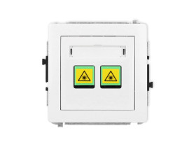 DECO Mechanizm gniazda światłowodowego/optycznego podwójnego biały mat 25DGOP-2 KARLIK
