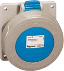 Złącze przemysłowe - zasilające 16A Gniazdo 230 V 2P + E Żeński Legrand Niebieski Montaż na panelu, IP67