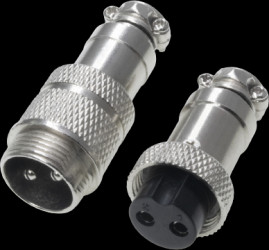 Jack/plug, 2 pole, solder connection, straight, GX1602PMF