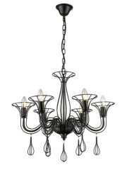 Nowoczesny żyrandol świecznik TARRAGONA czarny do designerskiego salonu LP-6756/6P Light Prestige