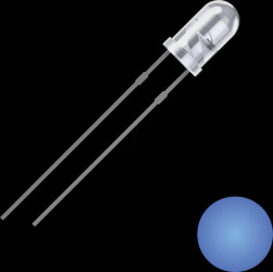 2111O175 LED, 3 mm wired, blue, 2500 mcd, 25°