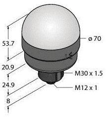 Lampa okrągła Turck K70LGRPQ światło ciągłe