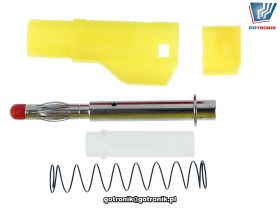 Wtyk banan 4mm prosty bezpieczny żółty Amass 25.450.3