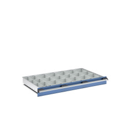 Regał magazynowy głębokość 650mm szerokość 1050mm wysokość 100mm Jasnoszary Polipropylen, Tworzywo sztuczne z