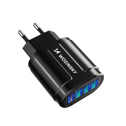 Ładowarka sieciowa 4xUSB 48W QC Wozinsky WWCUAB Czarna