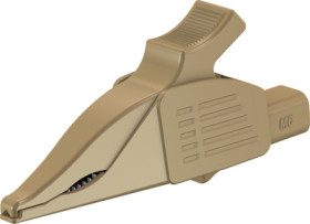Alligator clip, brown, max. 30 mm, L 92 mm, CAT III, socket 4 mm, 66.9575-27