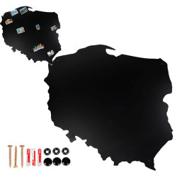 Tablica na magnesy z wakacji Polska 80x75 cm, czarna